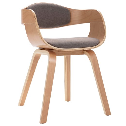 Esszimmersthle 4 Stk. Bugholz und Taupe Stoff