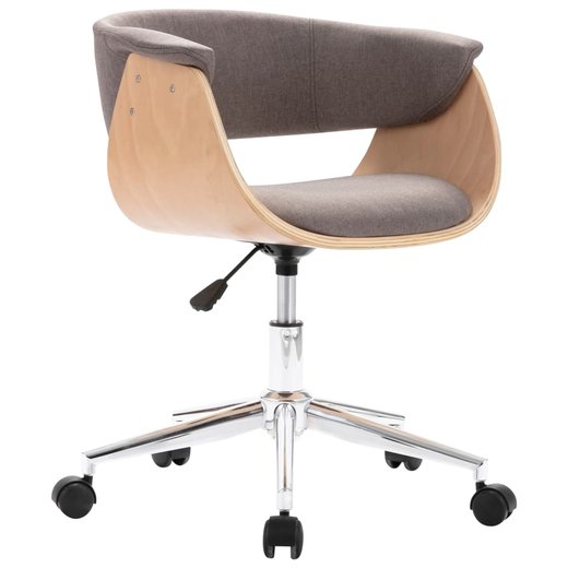 Drehbarer Brostuhl Taupe Bugholz und Stoff