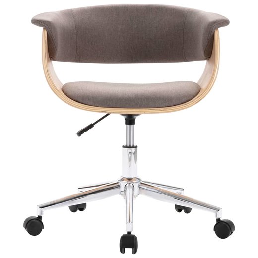 Drehbarer Brostuhl Taupe Bugholz und Stoff
