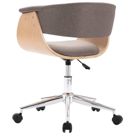 Drehbarer Brostuhl Taupe Bugholz und Stoff