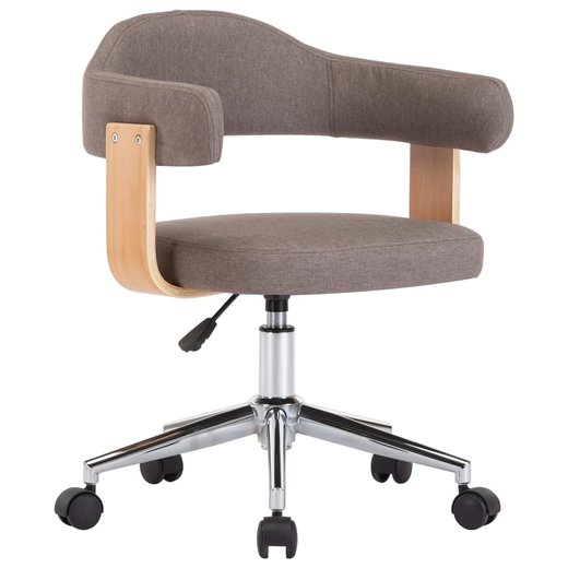 Drehbarer Brostuhl Taupe Bugholz und Stoff