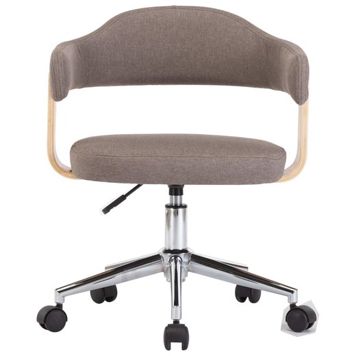 Drehbarer Brostuhl Taupe Bugholz und Stoff