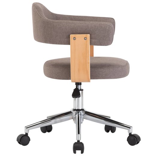 Drehbarer Brostuhl Taupe Bugholz und Stoff