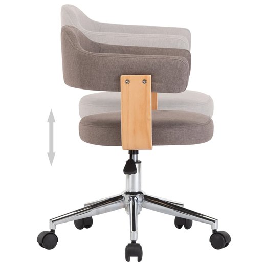 Drehbarer Brostuhl Taupe Bugholz und Stoff