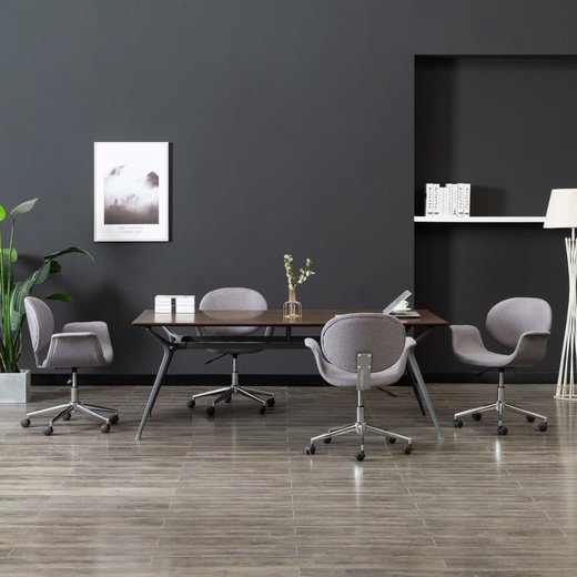 Drehbare Esszimmersthle 4 Stk. Grau Stoff