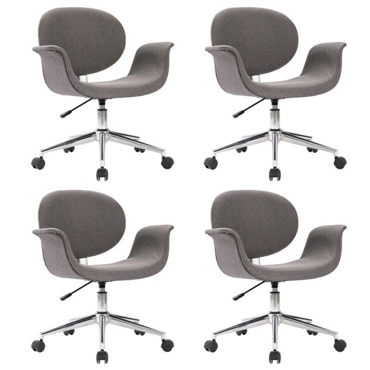 Drehbare Esszimmersthle 4 Stk. Grau Stoff