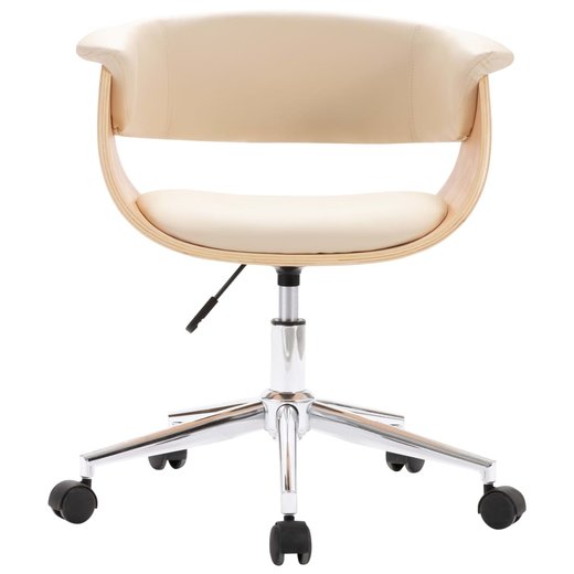 Drehbare Esszimmersthle 2 Stk. Creme Kunstleder
