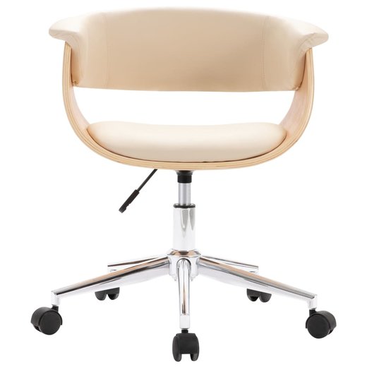Drehbare Esszimmersthle 4 Stk. Creme Kunstleder
