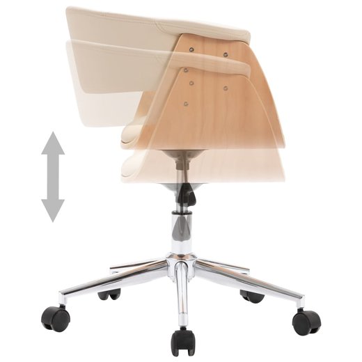 Drehbare Esszimmersthle 4 Stk. Creme Kunstleder