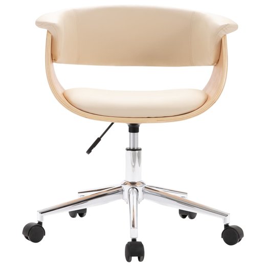 Drehbare Esszimmersthle 6 Stk. Creme Kunstleder