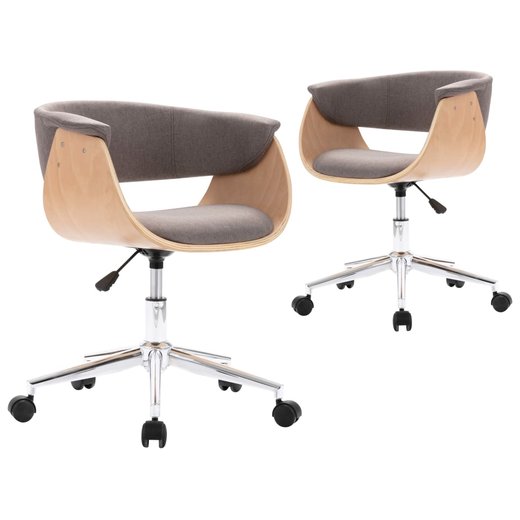 Drehbare Esszimmersthle 2 Stk. Taupe Stoff