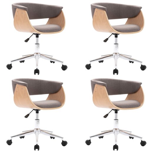 Drehbare Esszimmersthle 4 Stk. Taupe Stoff