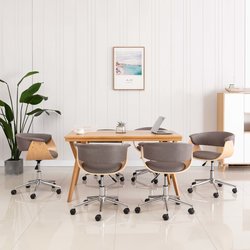 Drehbare Esszimmerst�hle 6 Stk. Taupe Stoff