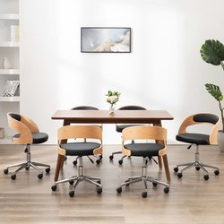 Drehbare Esszimmersthle 6 Stk. Schwarz Bugholz und...