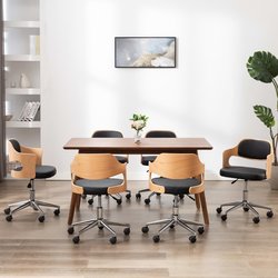 Drehbare Esszimmersthle 6 Stk. Schwarz Bugholz und...