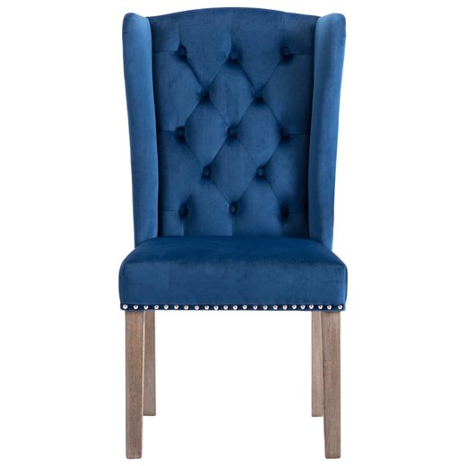 Esszimmersthle 2 Stk. Blau Samt