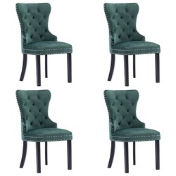 Esszimmersthle 4 Stk. Dunkelgrn Samt