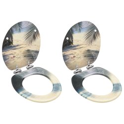 Toilettensitze mit Soft-Close-Deckel 2 Stk. MDF...