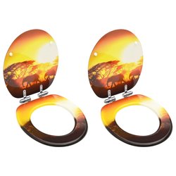 Toilettensitze mit Soft-Close-Deckel 2 Stk. MDF...