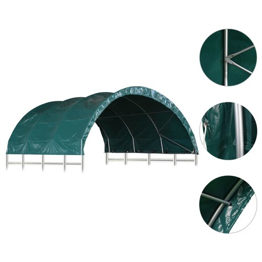 Weidezelt PVC 3,7x3,7 m Grn