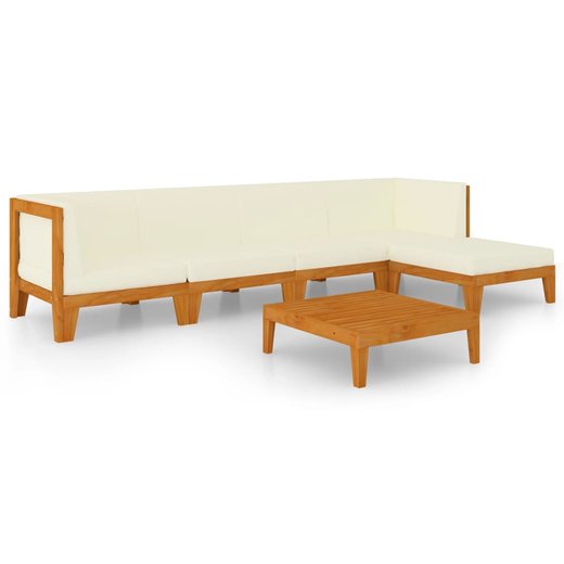 6-tlg. Garten-Lounge-Set mit Kissen Massivholz Akazie