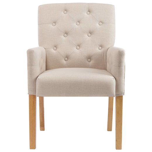 Esszimmersthle mit Armlehnen 2 Stk. Beige Stoff