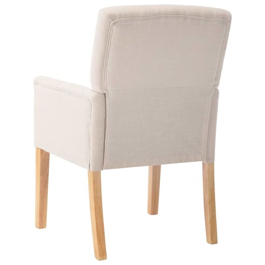 Esszimmersthle mit Armlehnen 2 Stk. Beige Stoff