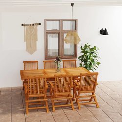 7-tlg. Garten-Essgruppe Massivholz Teak