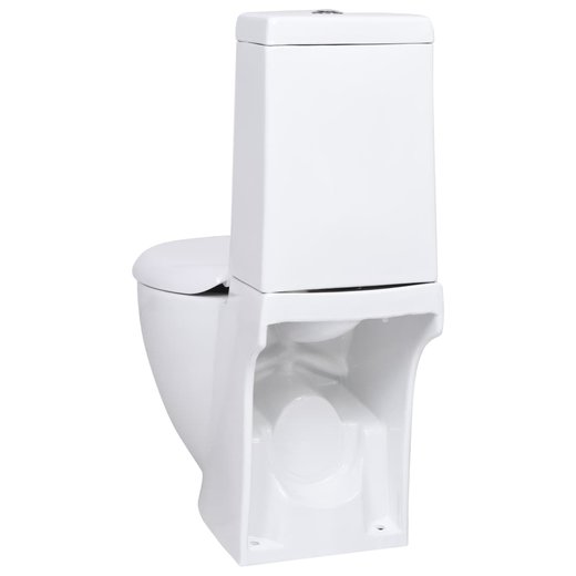 WC Keramik-Toilette Badezimmer Rund Senkrechter Abgang Wei