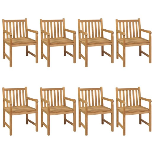 9-tlg. Garten-Essgruppe Teak Massivholz