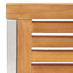 Gartensthle mit Kissen 2 Stk. Massivholz Teak und Stahl