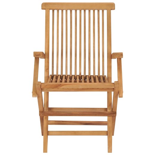 Gartensthle mit Cremeweien Kissen 2 Stk. Massivholz Teak