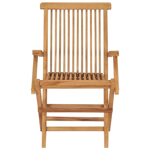 Gartensthle mit Grnen Kissen 2 Stk. Massivholz Teak