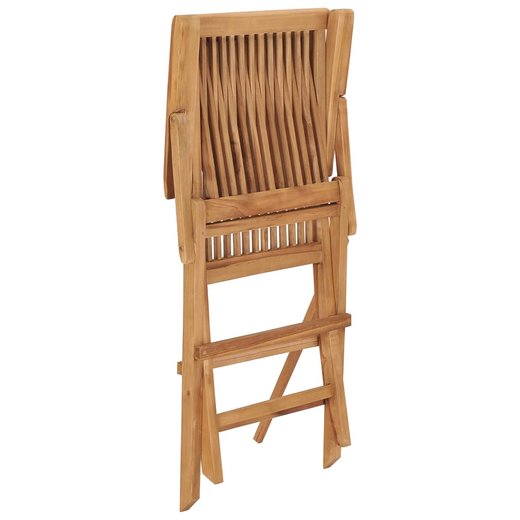 Gartensthle mit Blauen Kissen 2 Stk. Massivholz Teak