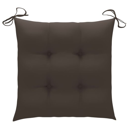 Gartensthle mit Taupe Kissen 3 Stk. Massivholz Teak
