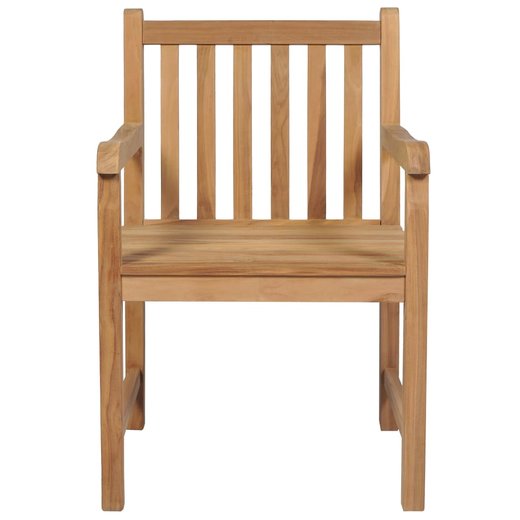 Gartensthle 2 Stk. mit Taupe Kissen Massivholz Teak