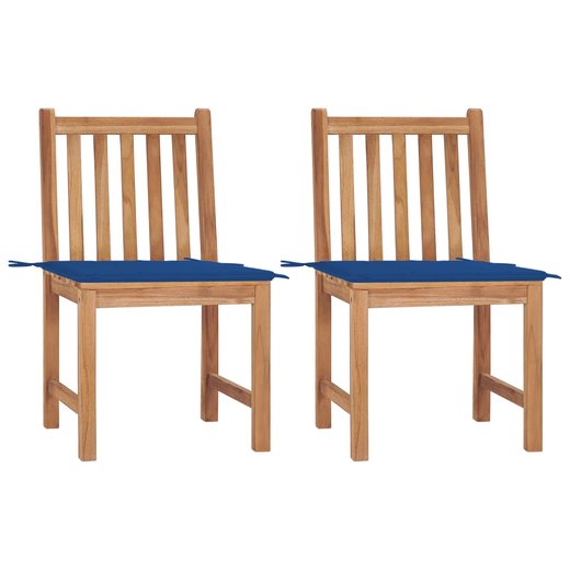 Gartensthle 2 Stk. mit Kissen Massivholz Teak