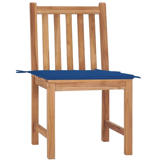 Gartensthle 2 Stk. mit Kissen Massivholz Teak