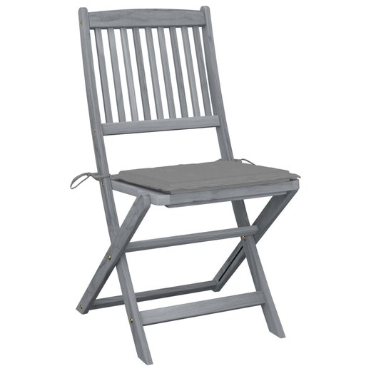 Klappbare Gartensthle 2 Stk. mit Kissen Massivholz Akazie