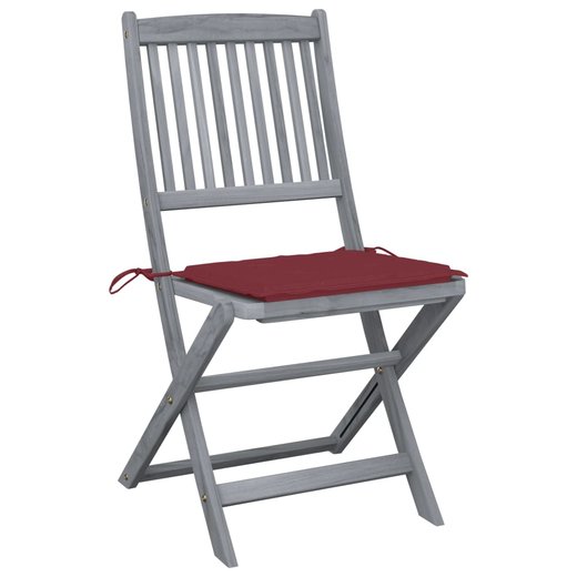 Klappbare Gartensthle 2 Stk. mit Kissen Massivholz Akazie