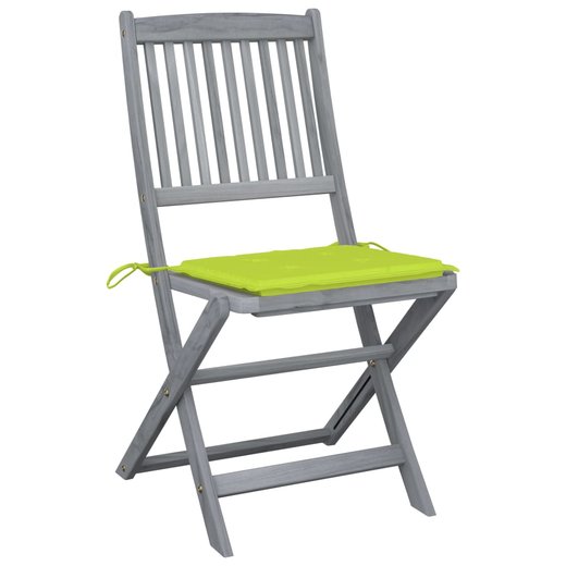 Klappbare Gartensthle 2 Stk. mit Kissen Massivholz Akazie