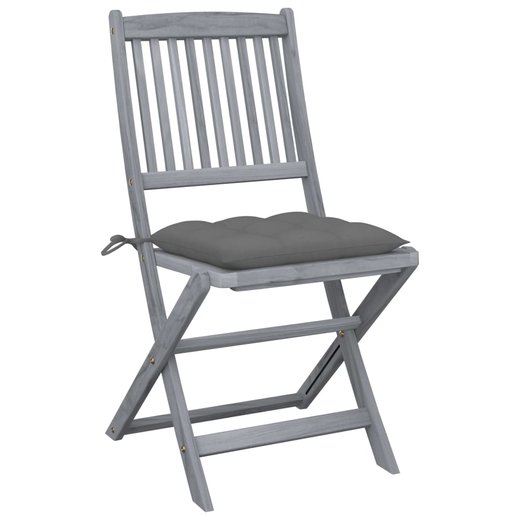 Klappbare Gartensthle 2 Stk. mit Kissen Massivholz Akazie