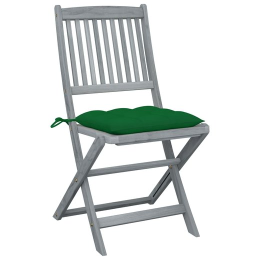 Klappbare Gartensthle 2 Stk. mit Kissen Massivholz Akazie
