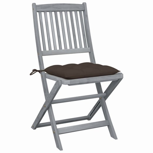 Klappbare Gartensthle 2 Stk. mit Kissen Massivholz Akazie