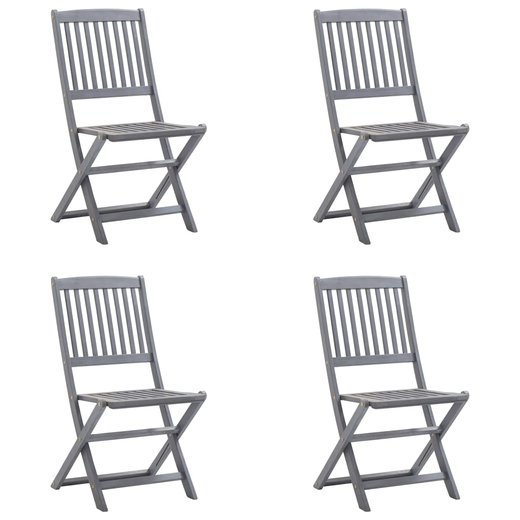 Klappbare Gartensthle 4 Stk. mit Kissen Massivholz Akazie
