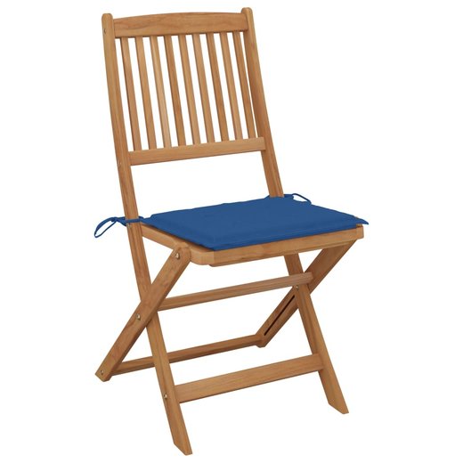 Klappbare Gartensthle 4 Stk. mit Kissen Massivholz Akazie