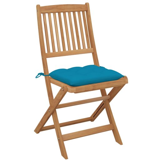 Klappbare Gartensthle 4 Stk. mit Kissen Massivholz Akazie