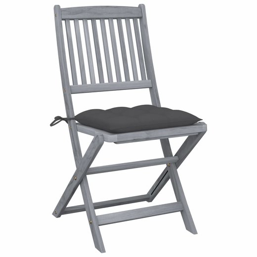 Klappbare Gartensthle 6 Stk. mit Kissen Massivholz Akazie