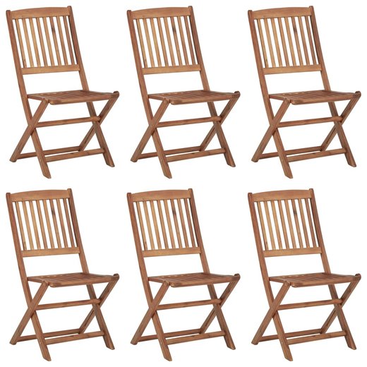 Klappbare Gartensthle 6 Stk. mit Kissen Massivholz Akazie