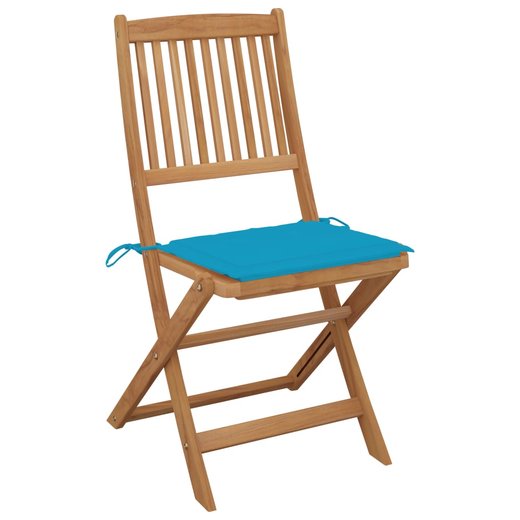 Klappbare Gartensthle 6 Stk. mit Kissen Massivholz Akazie